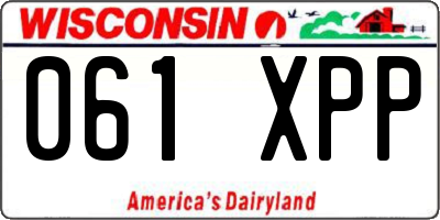 WI license plate 061XPP