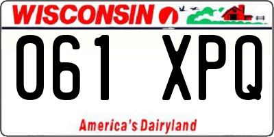 WI license plate 061XPQ
