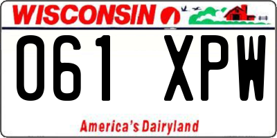 WI license plate 061XPW