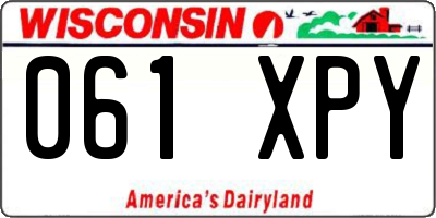 WI license plate 061XPY