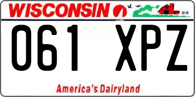 WI license plate 061XPZ