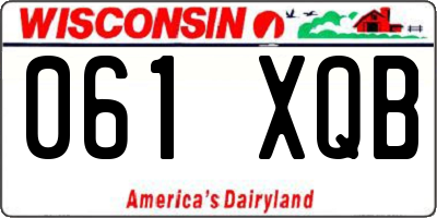 WI license plate 061XQB