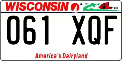 WI license plate 061XQF