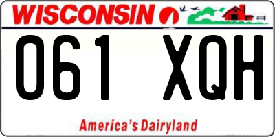 WI license plate 061XQH