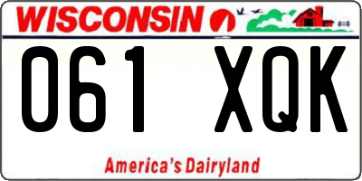 WI license plate 061XQK