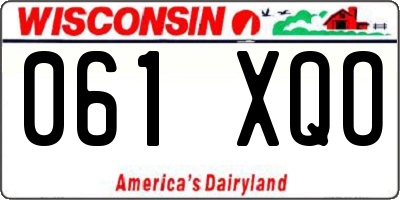 WI license plate 061XQO