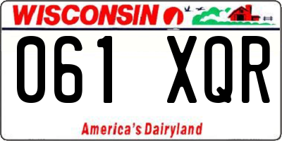 WI license plate 061XQR