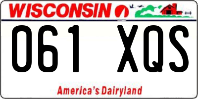 WI license plate 061XQS