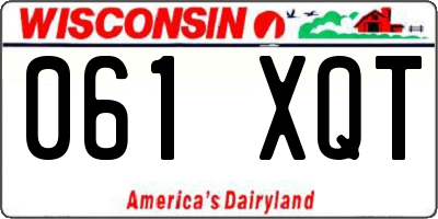 WI license plate 061XQT