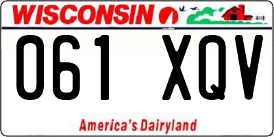 WI license plate 061XQV