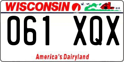 WI license plate 061XQX