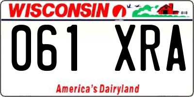 WI license plate 061XRA