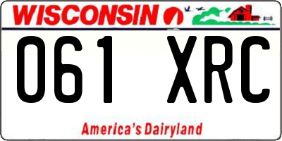 WI license plate 061XRC