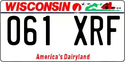 WI license plate 061XRF
