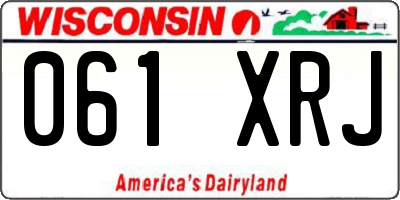 WI license plate 061XRJ