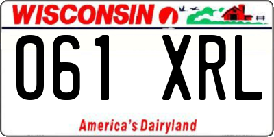 WI license plate 061XRL