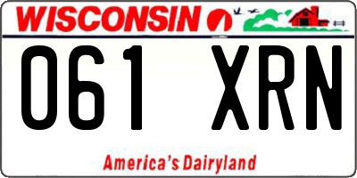 WI license plate 061XRN