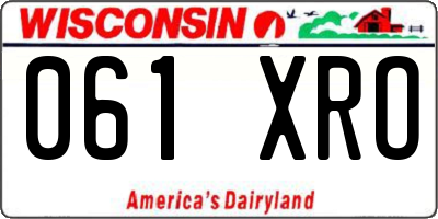 WI license plate 061XRO
