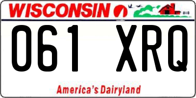 WI license plate 061XRQ