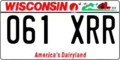 WI license plate 061XRR