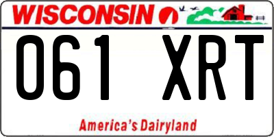 WI license plate 061XRT