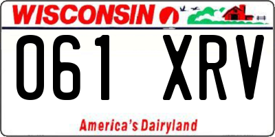 WI license plate 061XRV