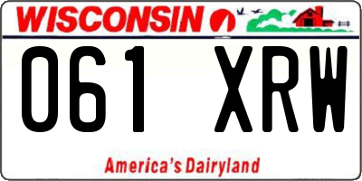 WI license plate 061XRW