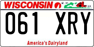 WI license plate 061XRY
