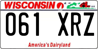 WI license plate 061XRZ