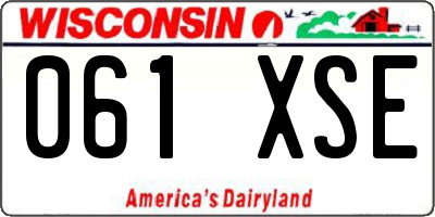 WI license plate 061XSE