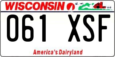 WI license plate 061XSF