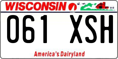WI license plate 061XSH