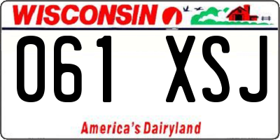WI license plate 061XSJ