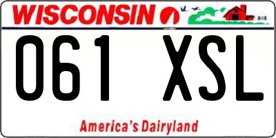 WI license plate 061XSL