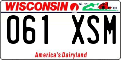 WI license plate 061XSM