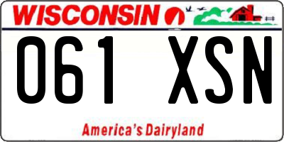 WI license plate 061XSN