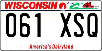 WI license plate 061XSQ