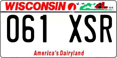 WI license plate 061XSR