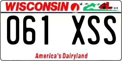 WI license plate 061XSS