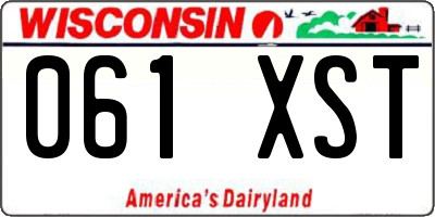 WI license plate 061XST