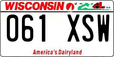 WI license plate 061XSW