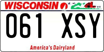 WI license plate 061XSY