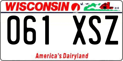 WI license plate 061XSZ