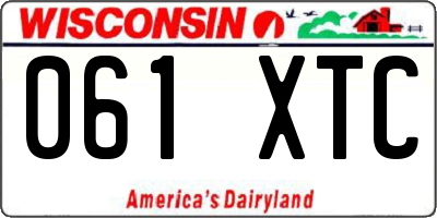 WI license plate 061XTC