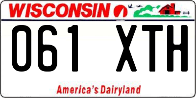 WI license plate 061XTH