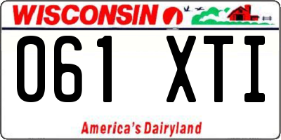 WI license plate 061XTI