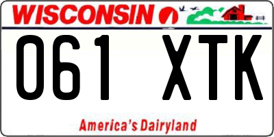 WI license plate 061XTK