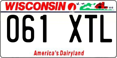 WI license plate 061XTL