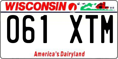 WI license plate 061XTM