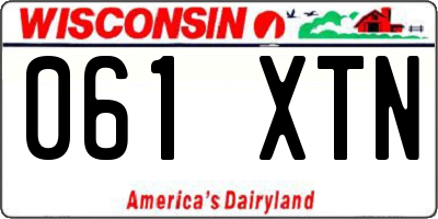 WI license plate 061XTN